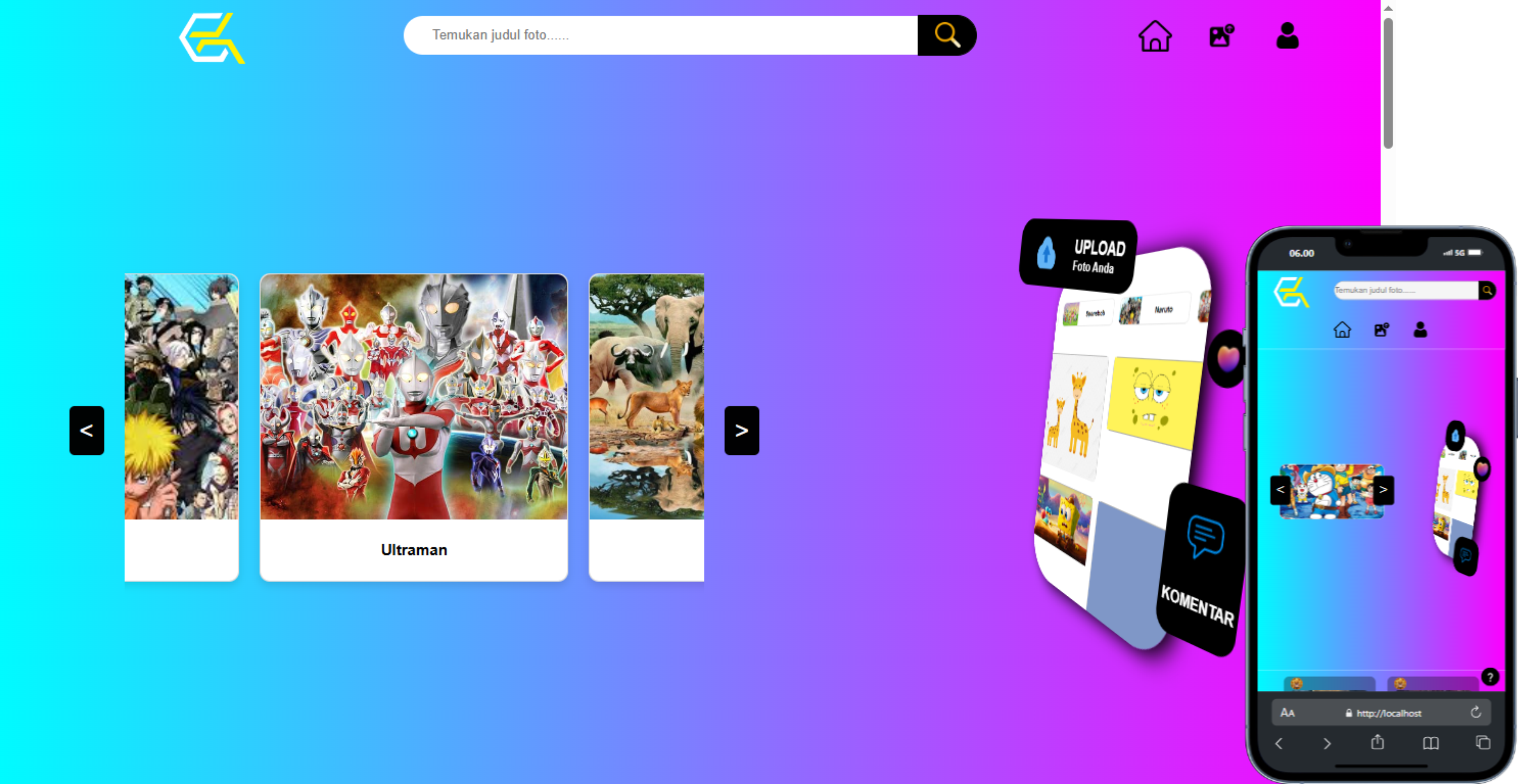 Aplikasi Web BobbyPixel(GaleryFoto web) - Mahbubil Gofur