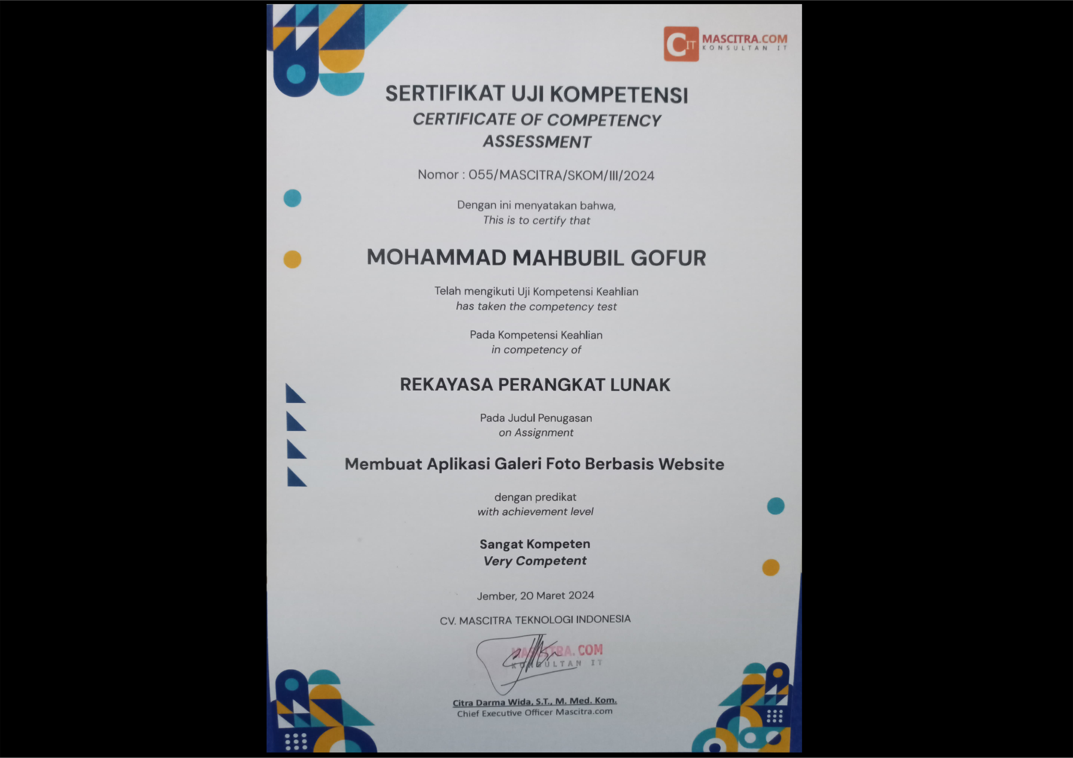 Sertifikat 3 - Mahbubil Gofur