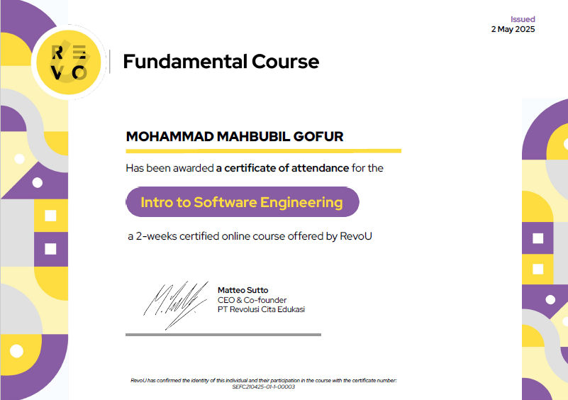 Sertifikat 4 - Mahbubil Gofur